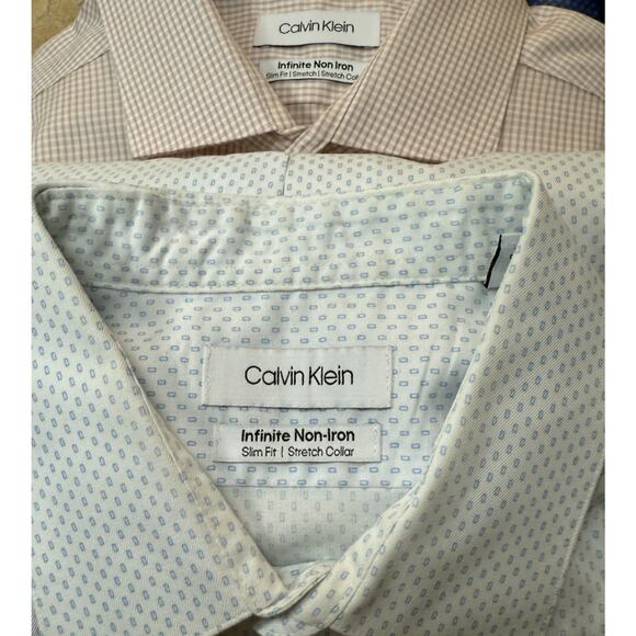 8 Calvin Klein Regular-Fit Non-Iron Dress Men's Shirt 32/33 Size /1 Slim Fit LOT - Picture 12 of 16